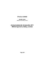 Referāts 'Mārketinga komunikāciju analīze - Actimel pikošanās čempionāts 2011', 1.