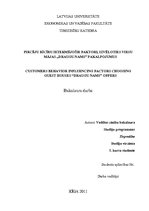 Diplomdarbs 'Pircēju rīcību ietekmējošie faktori, izvēloties viesu mājas "Draugu nams" pakalp', 1.