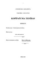 Referāts 'Lietu tiesības. Kopīpašums', 1.