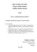 Eseja 'Likumdevējvaras politika ES: aktuālās problēmas', 1.