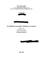 Konspekts 'Nestabilitāte ekonomikā. Inflācija un bezdarbs', 1.