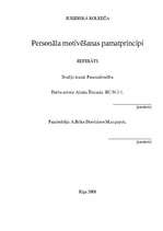 Referāts 'Personāla motivēšanas pamatprincipi', 1.