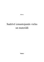 Referāts 'Sadzīvē izmantojamās vielas un materiāli', 1.