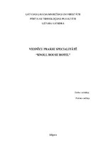 Prakses atskaite 'Prakses atskaite Anglijas viesnīcā', 1.