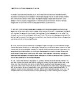 Eseja 'English Is the Only Foreign Language Worth Learning', 1.