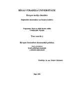 Konspekts 'Eiropas Savienības ekonomiskā politika', 1.