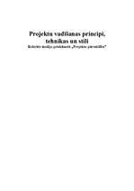 Referāts 'Projektu vadīšanas principi, tehnikas un stili', 1.