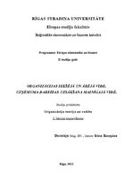 Konspekts 'Organizācijas iekšējā un ārējā vide. Uzņēmuma darbības uzsākšana mainīgajā vidē', 1.