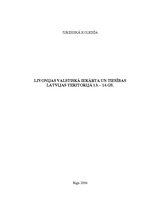 Referāts 'Livonijas valstiskā iekārta un tiesības Latvijas teritorijā 13.-16.gadsimtā', 1.
