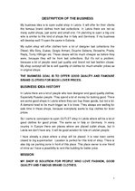 Biznesa plāns 'Business Plan for the "Outlet" Store ', 1.