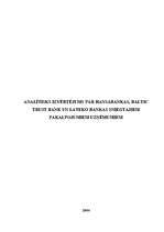 Referāts 'Analītisks izvērtējums par Hansabankas, Baltic Trust Bank un Lateko bankas snieg', 1.