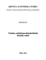 Konspekts 'Tiesību veidošana demokrātiskā tiesiskā valstī', 1.