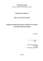 Eseja 'Krievijas Federācijas ārlietu ministra Sergeja Lavrova ietekme uz Krievijas Fede', 1.