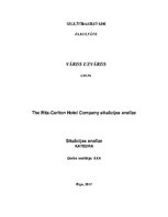 Konspekts 'Viesnīcu ķēdes "The Ritz-Carlton Hotel Company" situācijas analīze', 1.
