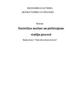 Referāts 'Statistikas nozīme un pielietojums studiju procesā', 1.