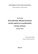 Diplomdarbs 'Resocializācijas līdzekļu īstenošanas tiesiskie aspekti un to problemātika Latvi', 1.