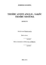 Referāts 'Tiesību avoti anglosakšu tiesību sistēmā', 1.