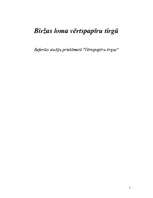 Referāts 'Biržas loma vērtspapīru tirgū', 1.