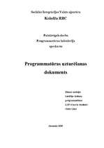 Konspekts 'Programmatūras uzturēšanas dokuments', 1.
