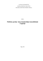Eseja 'Politisko partiju loma demokrātijas konsolidācijā Ungārijā', 1.
