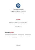 Prakses atskaite 'Pirmsskolas skolotāja pedagoģiskā prakse  3.vecumposms', 1.