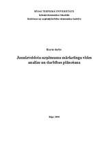 Referāts 'Jaunizveidota uzņēmuma mārketinga vides analīze un darbības plānošana', 1.