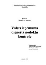 Referāts 'Valsts ieņēmuma dienesta nodokļu kontrole', 1.