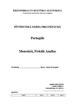 Konspekts 'Makroekonomiskais pētījums par Portugāles finansiālo stāvokli', 1.
