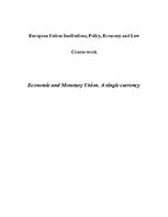 Referāts 'Economic and Monetary Union. A Single Currency', 1.