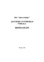 Biznesa plāns 'Alus kroga "Alus ir lētāks" biznesa plāns', 1.