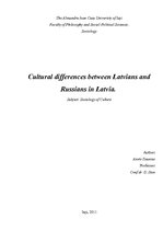 Referāts 'Cultural Differences Between Latvians and Russians', 1.