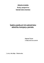 Eseja 'Īpašie pasākumi kā sabiedrisko attiecību kampaņu pamats', 1.