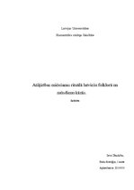 Referāts 'Atšķirības mičošanas rituālā latviešu folklorā un mūsdienu kāzās', 1.