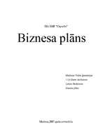 Biznesa plāns 'Biznesa plāns', 1.