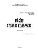 Konspekts 'Veselības mācības stundas konspekts. Kontracepcija', 1.