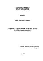 Referāts 'Vienpartiju un daudzpartiju politisko sistēmu salīdzinājums', 1.