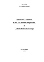Konspekts 'Social and Economic Class and Health Inequalities in Ethnic Minority Groups', 1.