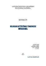 Referāts 'Reliģijas attīstības tendences mūsdienās', 1.