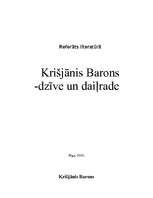 Referāts 'Krišjānis Barons', 1.