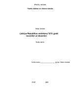 Referāts 'Latvijas Republikas veidošana 1918.gadā', 1.