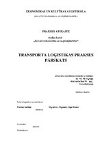 Prakses atskaite 'Prakses atskaite loģistikā', 1.