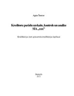 Referāts 'Kreditoru parādu uzskaite, kontrole un analīze SIA "X"', 1.