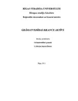 Konspekts 'Grāmatvedības bilance. Aktīvs', 1.