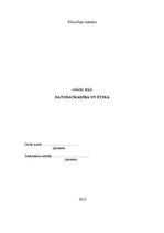 Referāts 'Datoratkarība un ētika', 1.