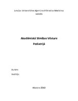 Paraugs 'Akadēmiskā slimības vēsture pediatrijā', 1.