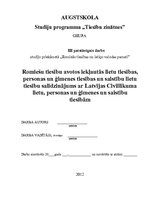 Referāts 'Romiešu tiesību avotos iekļauto lietu, personas un ģimenes, saistību lietu tiesī', 1.