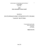 Eseja 'Sociālpedagoģiskā intervence pēc filmas "Zaglis" motīviem', 1.