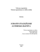Referāts 'Subates evaņģēliski luteriskā baznīca', 1.