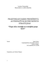 Konspekts 'Tirgus niša un stratēģisko grupu karte', 1.