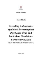Referāts 'Revealing Leaf Nodules: Symbiosis between Plant Psychotria Kirkii and Bacterium ', 1.